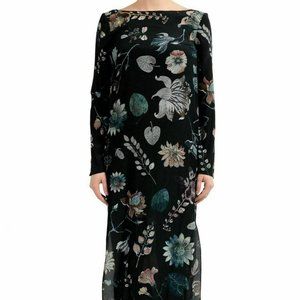 Versace Versus Silk Long Sleeve Women's Maxi Dress